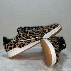 adidas Originals Continental 80 Leopard Print Pony Hair Mens size 9.5 *NEW* RARE